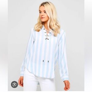 Rails • Uli Block Stripe Lace Up Top • Size Small